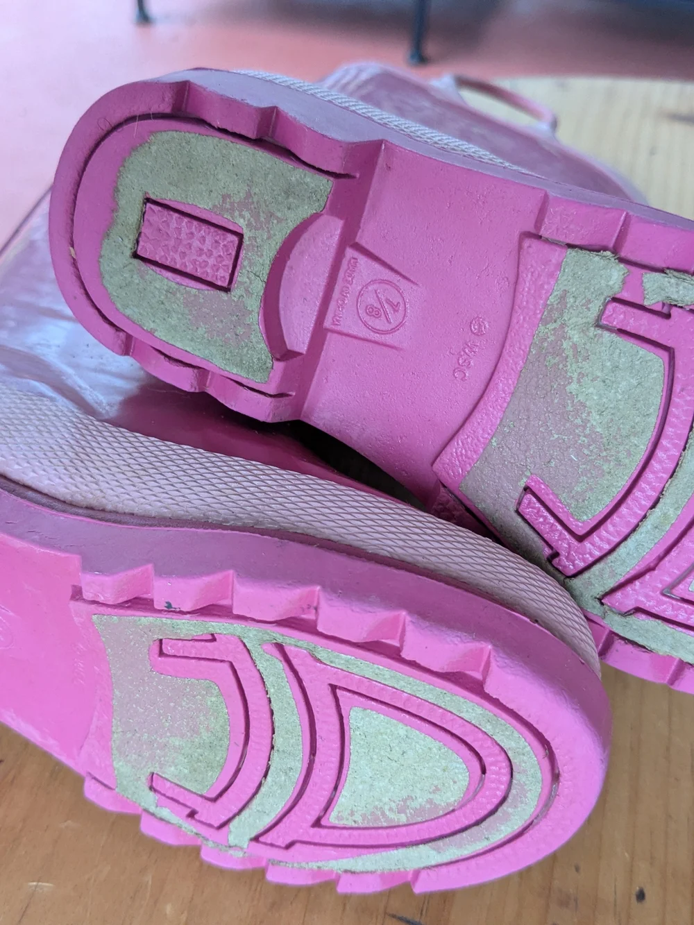 2pc Toddler Girl Winter Snow Boots & Rain Boots Lot Size 7/8